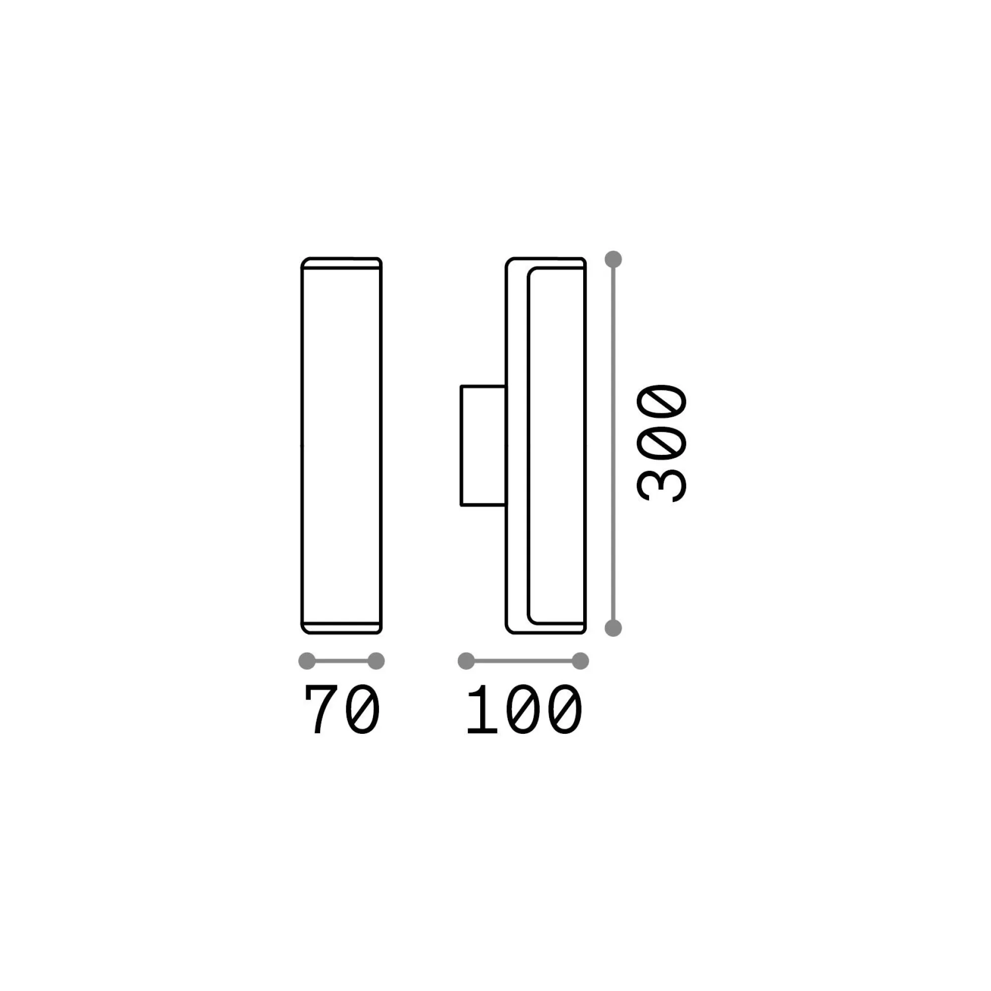Ideal-Lux - Lampada outdoor ETERE AP COFFEE 3000K, 30 x 7 x h10 cm,<Dmora Cheap