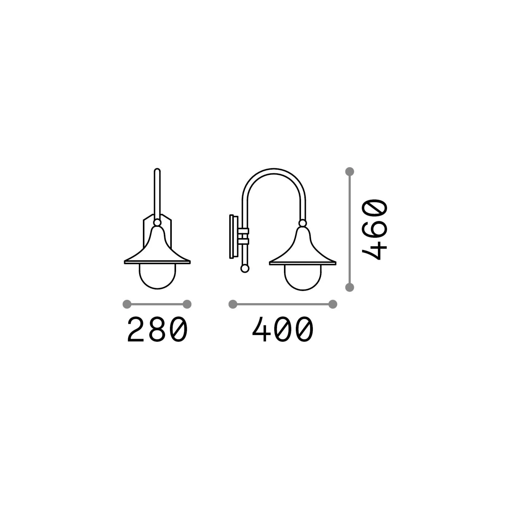 Ideal-Lux - Lampada outdoor CIMA AP1 , 28 x 46 x h40 cm,<Dmora Sale