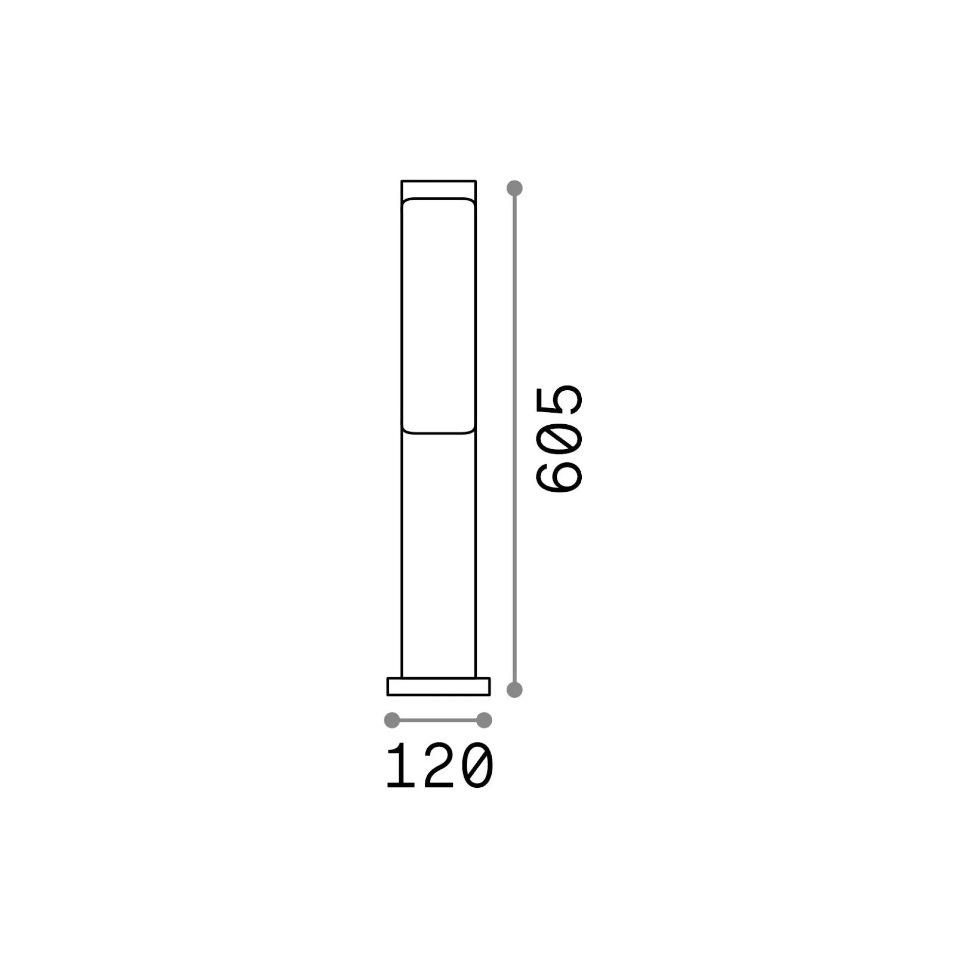 Ideal-Lux - Lampada outdoor ETERE PT 4000K, 12 x 12 x h61 cm,<Dmora Shop
