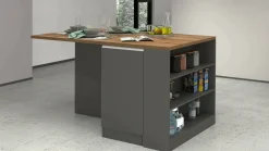 Isola da cucina Abern, 160x90h90 cm, Antracite e Rovere<Dmora Fashion