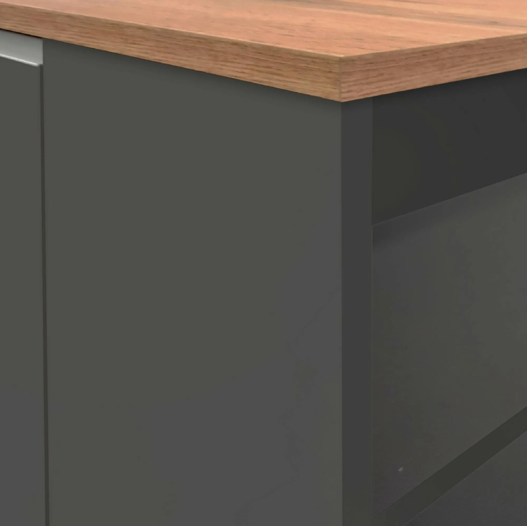 Isola da cucina Abern, 160x90h90 cm, Antracite e Rovere<Dmora Fashion