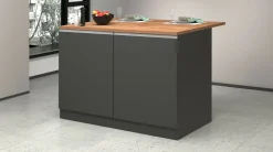 Isola da cucina Analiza, 125x90h90 cm, Antracite e Rovere<Dmora Outlet