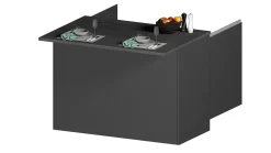 Isola da cucina Analiza, 125x90h90 cm, Antracite e Ardesia<Dmora Outlet