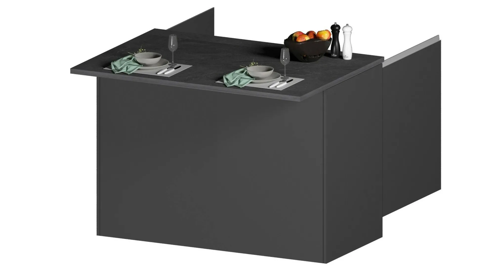 Isola da cucina Analiza, 125x90h90 cm, Antracite e Ardesia<Dmora Outlet