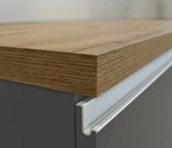 Isola da cucina Tartaro, 155x90h90 cm, Antracite e Rovere<Dmora Cheap