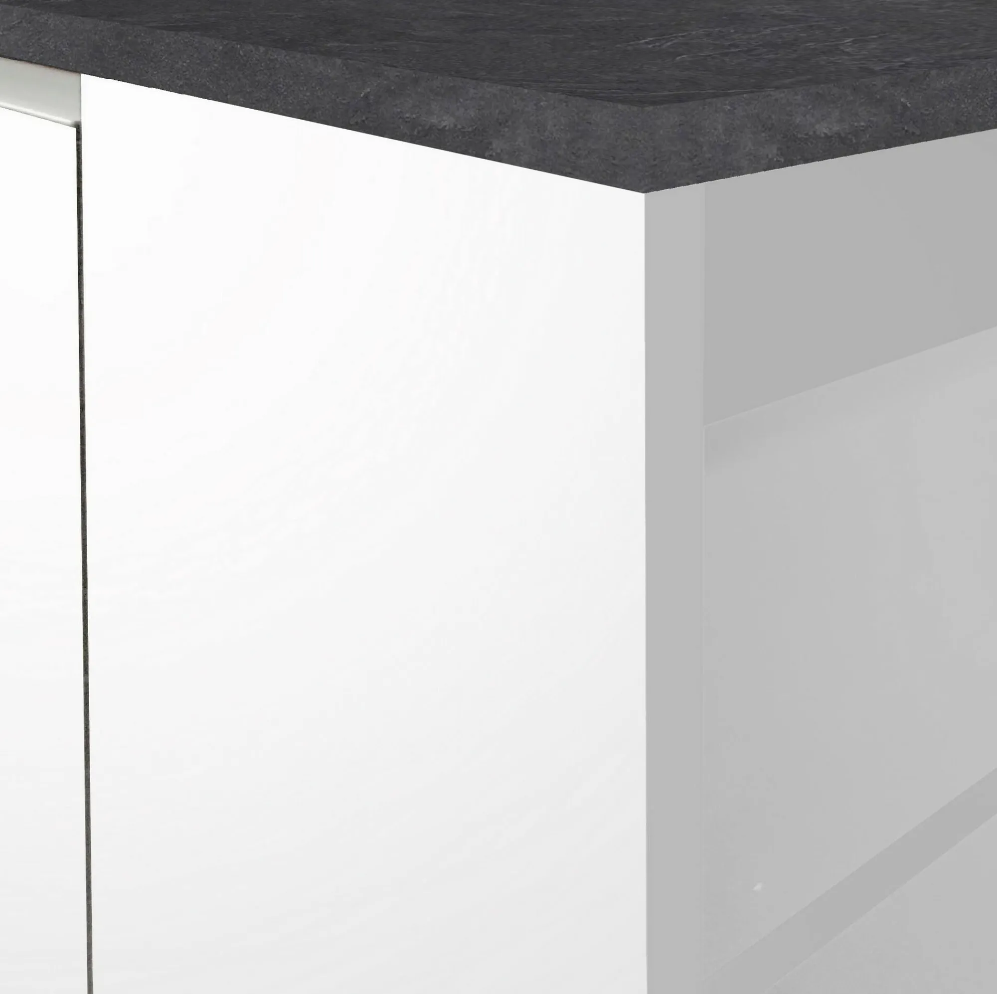 Isola da cucina Tartaro, 155x90h90 cm, Bianco lucido e Ardesia<Dmora Sale