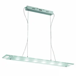 Lampada a sospensione, Lampadario, Luminare sospeso, Lampada a pendente, 80x12h15 cm, Cromo<Dmora Shop