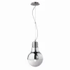 Lampada a sospensione, Lampadario, Luminare sospeso, Lampada a pendente, 22x22h39 cm, Cromo<Dmora Sale