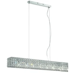 Lampada a sospensione, Lampadario, Luminare sospeso, Lampada a pendente, 99x12h19 cm, Cromo<Dmora Fashion