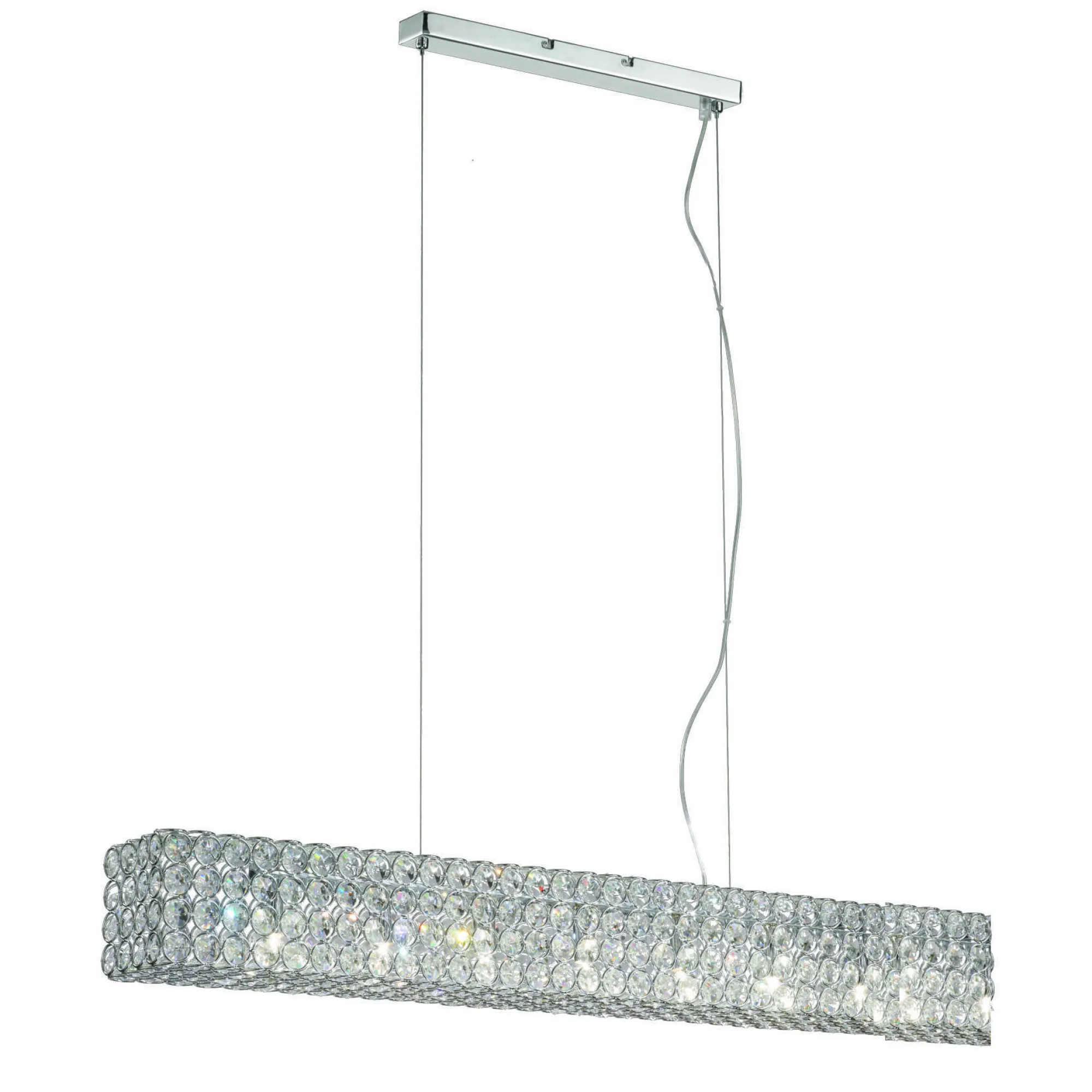 Lampada a sospensione, Lampadario, Luminare sospeso, Lampada a pendente, 99x12h19 cm, Cromo<Dmora Fashion