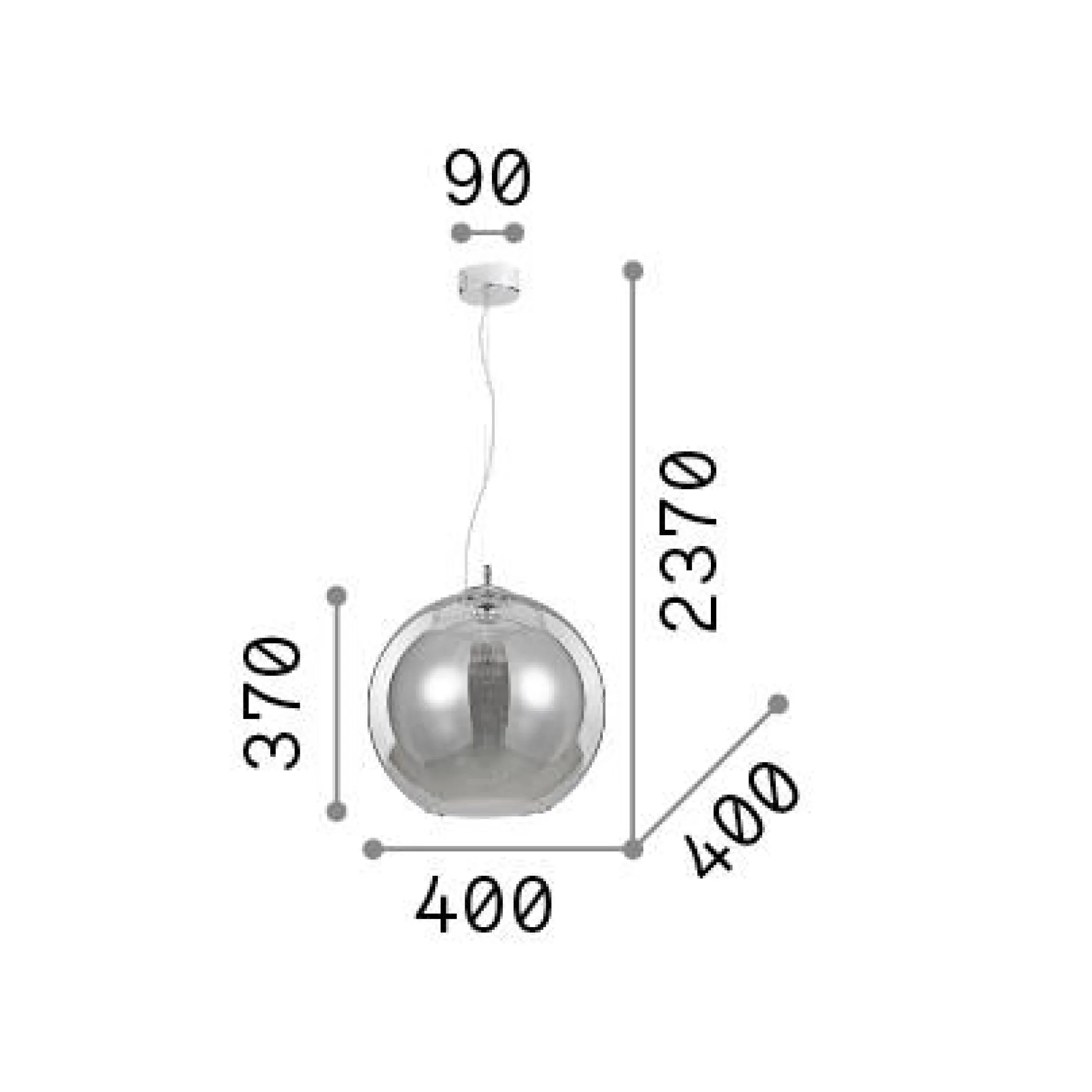 Lampada a sospensione NEMO SP1 D40 FUME', Lampadario, Luminare sospeso, Lampada a pendente, 40x40h62 cm,<Dmora Hot