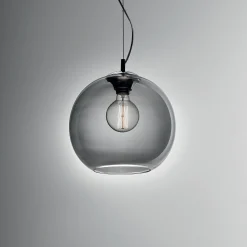 Lampada a sospensione NEMO SP1 D30 FUME', Lampadario, Luminare sospeso, Lampada a pendente, 30x30h53 cm,<Dmora Store