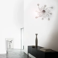 Lampada da parete, Luminaria da parete, Luce a muro, Faretto a muro, 72x72h24 cm, Cromo<Dmora Store