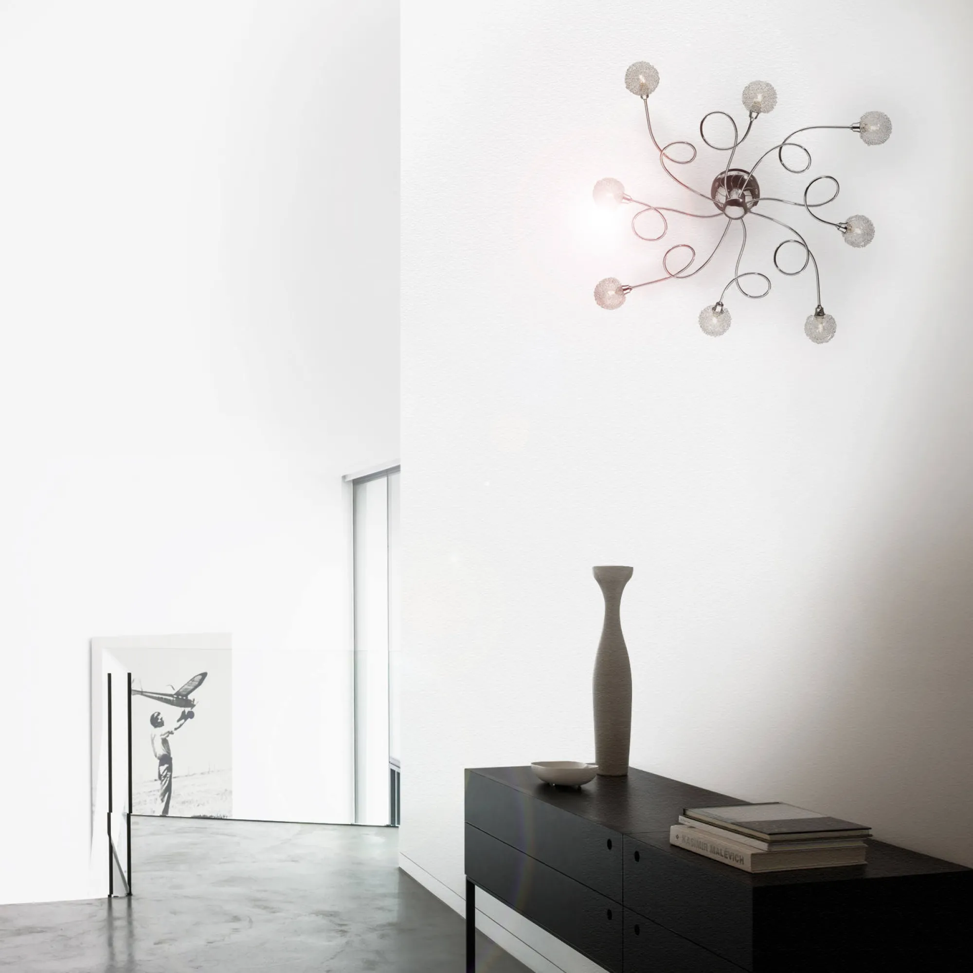 Lampada da parete, Luminaria da parete, Luce a muro, Faretto a muro, 72x72h24 cm, Cromo<Dmora Store