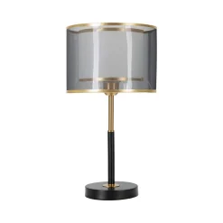 Lampada da tavolo Chiaroscuro, 25x25 h48 cm, Nero e Oro<Dmora Clearance