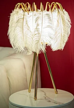 Lampada da tavolo Estofado, 40x40 h60 cm, Bianco e Oro<Dmora Flash Sale