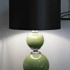 Lampada da tavolo Falletto, 38x38 h65 cm, Verde e Grigio<Dmora New