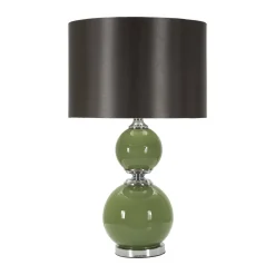 Lampada da tavolo Falletto, 38x38 h65 cm, Verde e Grigio<Dmora New
