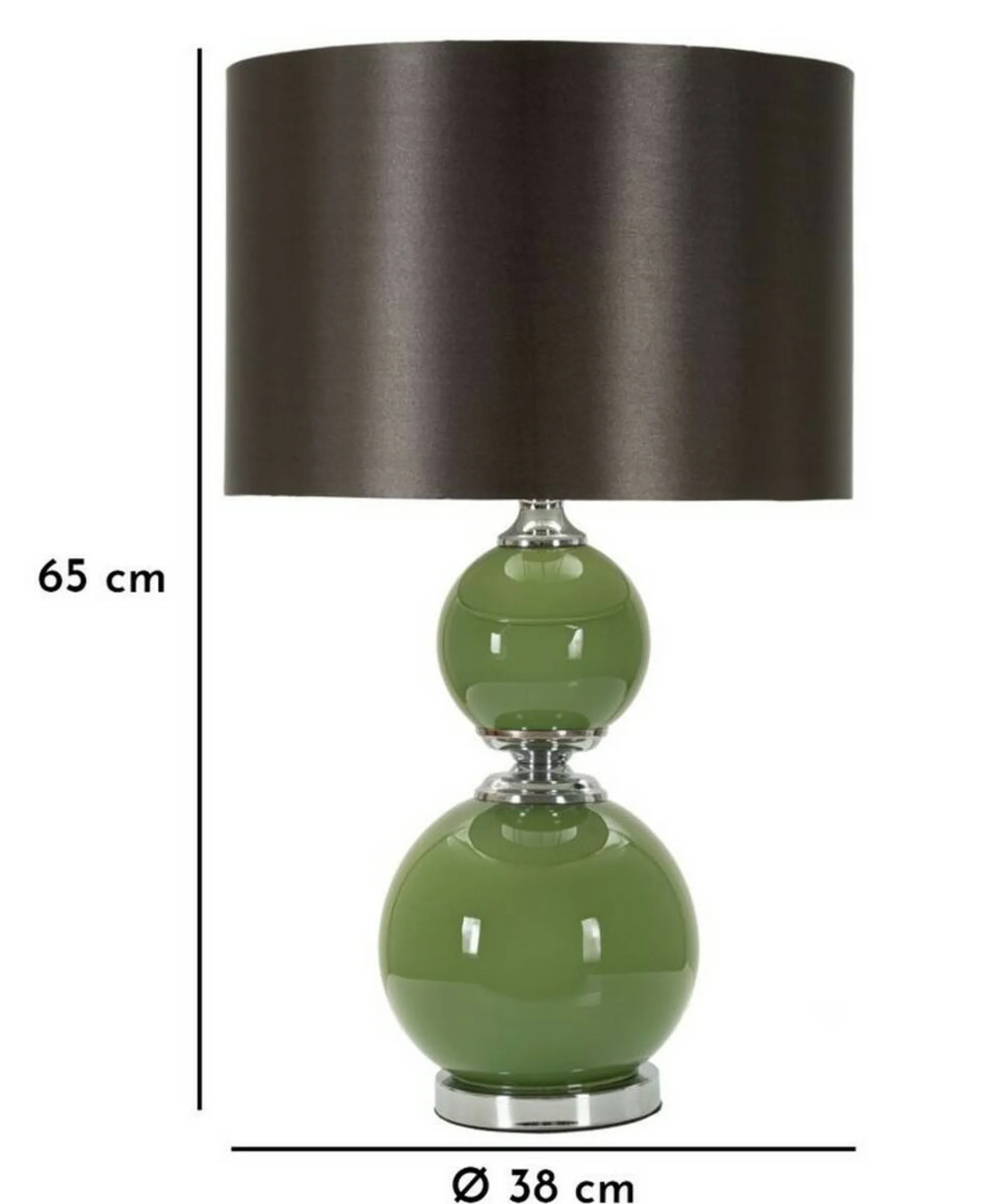 Lampada da tavolo Falletto, 38x38 h65 cm, Verde e Grigio<Dmora New