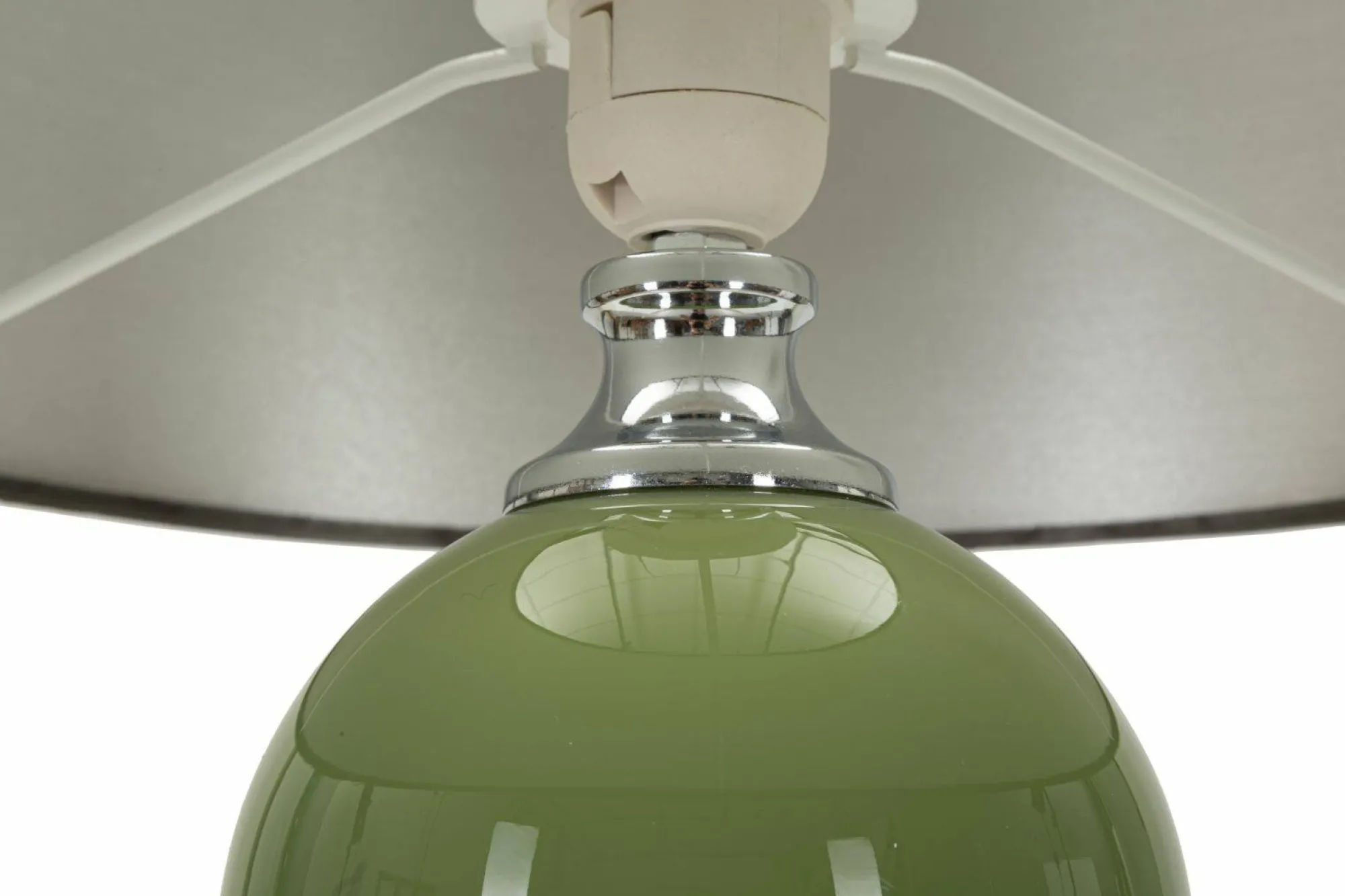 Lampada da tavolo Falletto, 38x38 h65 cm, Verde e Grigio<Dmora New
