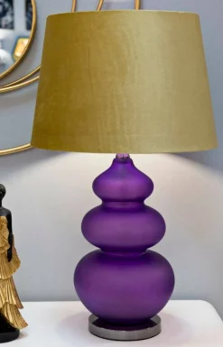 Lampada da tavolo Genovesi, 40x40 h70 cm, Viola e Giallo<Dmora Discount