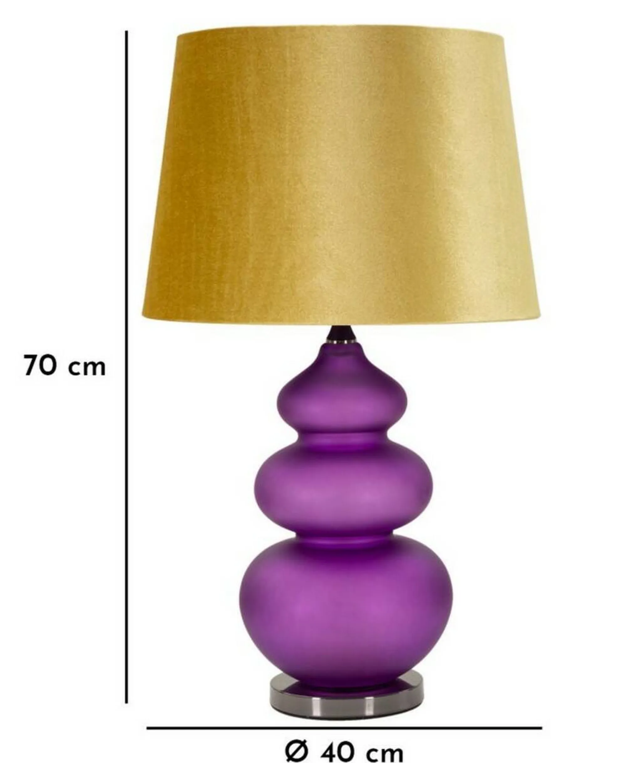 Lampada da tavolo Genovesi, 40x40 h70 cm, Viola e Giallo<Dmora Discount