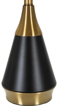Lampada da tavolo Grattage, 28x28 h50 cm, Nero e Oro<Dmora Discount