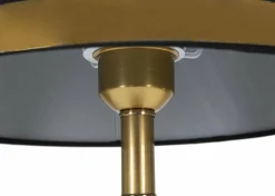 Lampada da tavolo Grattage, 28x28 h50 cm, Nero e Oro<Dmora Discount