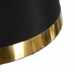 Lampada da tavolo Grattage, 28x28 h50 cm, Nero e Oro<Dmora Discount