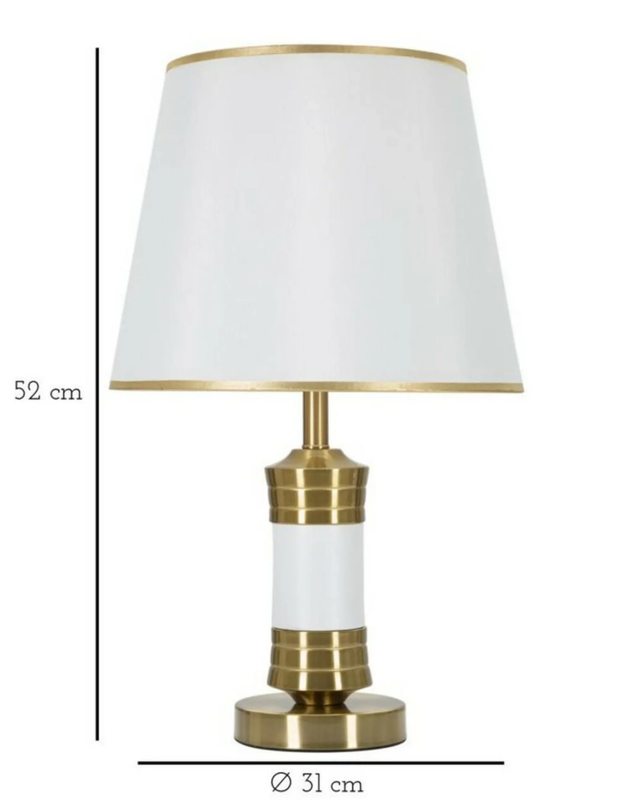 Lampada da tavolo Sinopia, Bianco e Oro, 31x31 h52 cm<Dmora Flash Sale