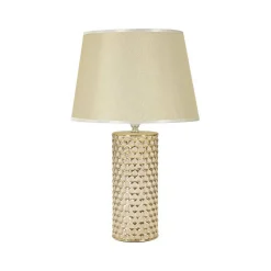 Lampada da tavolo Supreme, Bianco e Oro, 30x30 h48 cm<Dmora Hot