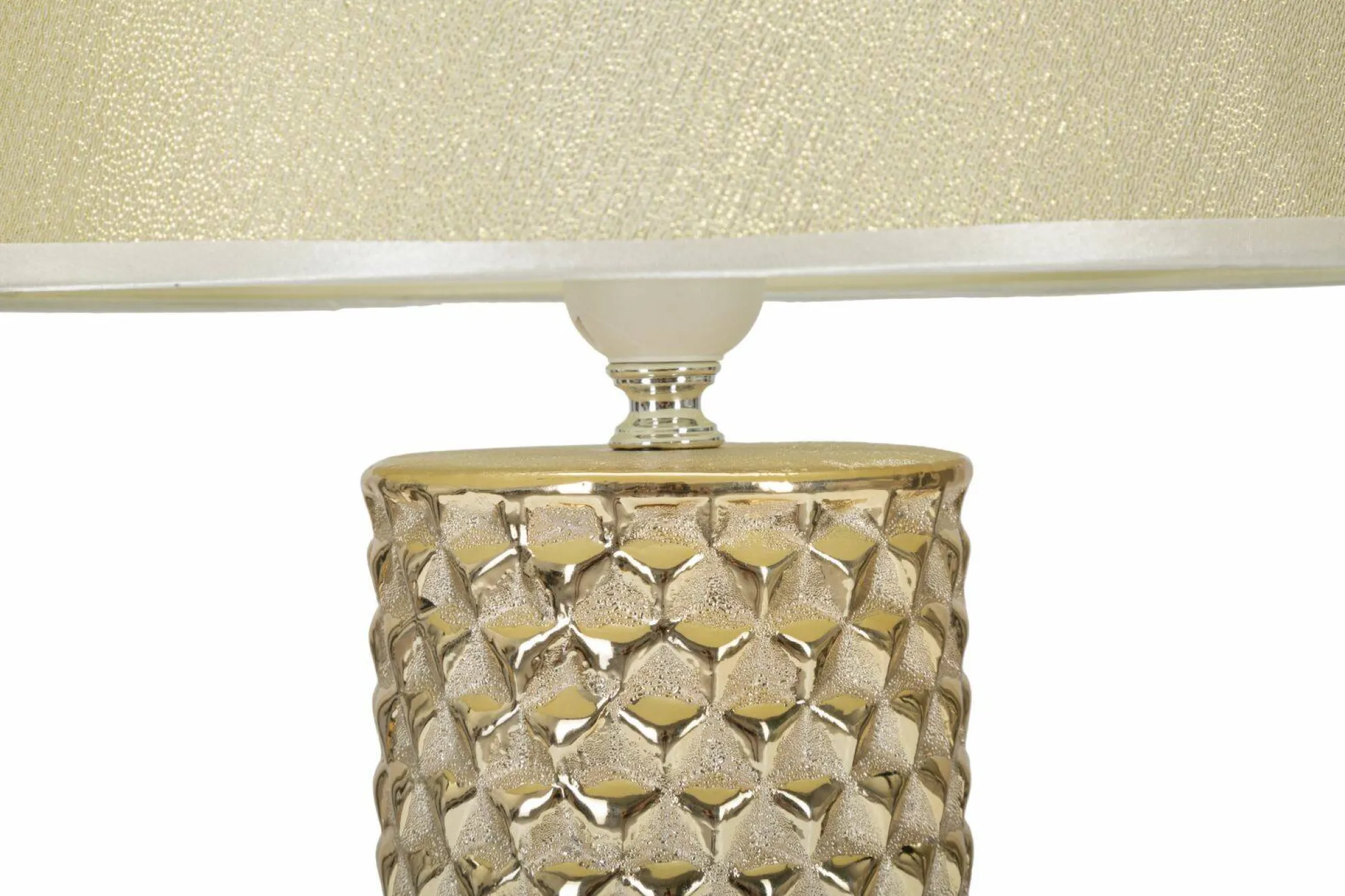 Lampada da tavolo Supreme, Bianco e Oro, 30x30 h48 cm<Dmora Hot