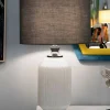 Lampada da tavolo Vidardo, 38x38 h65 cm, Bianco e Grigio<Dmora New