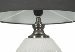 Lampada da tavolo Vidardo, 38x38 h65 cm, Bianco e Grigio<Dmora New