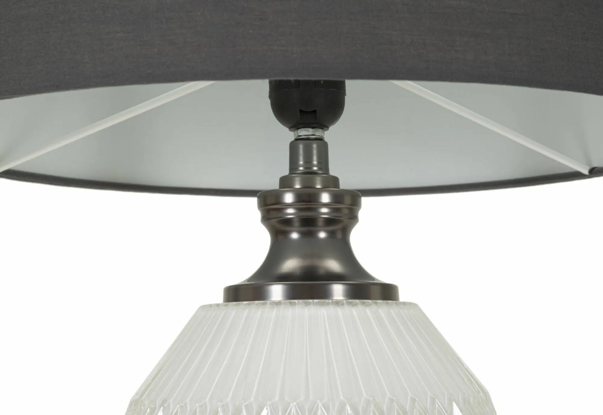 Lampada da tavolo Vidardo, 38x38 h65 cm, Bianco e Grigio<Dmora New