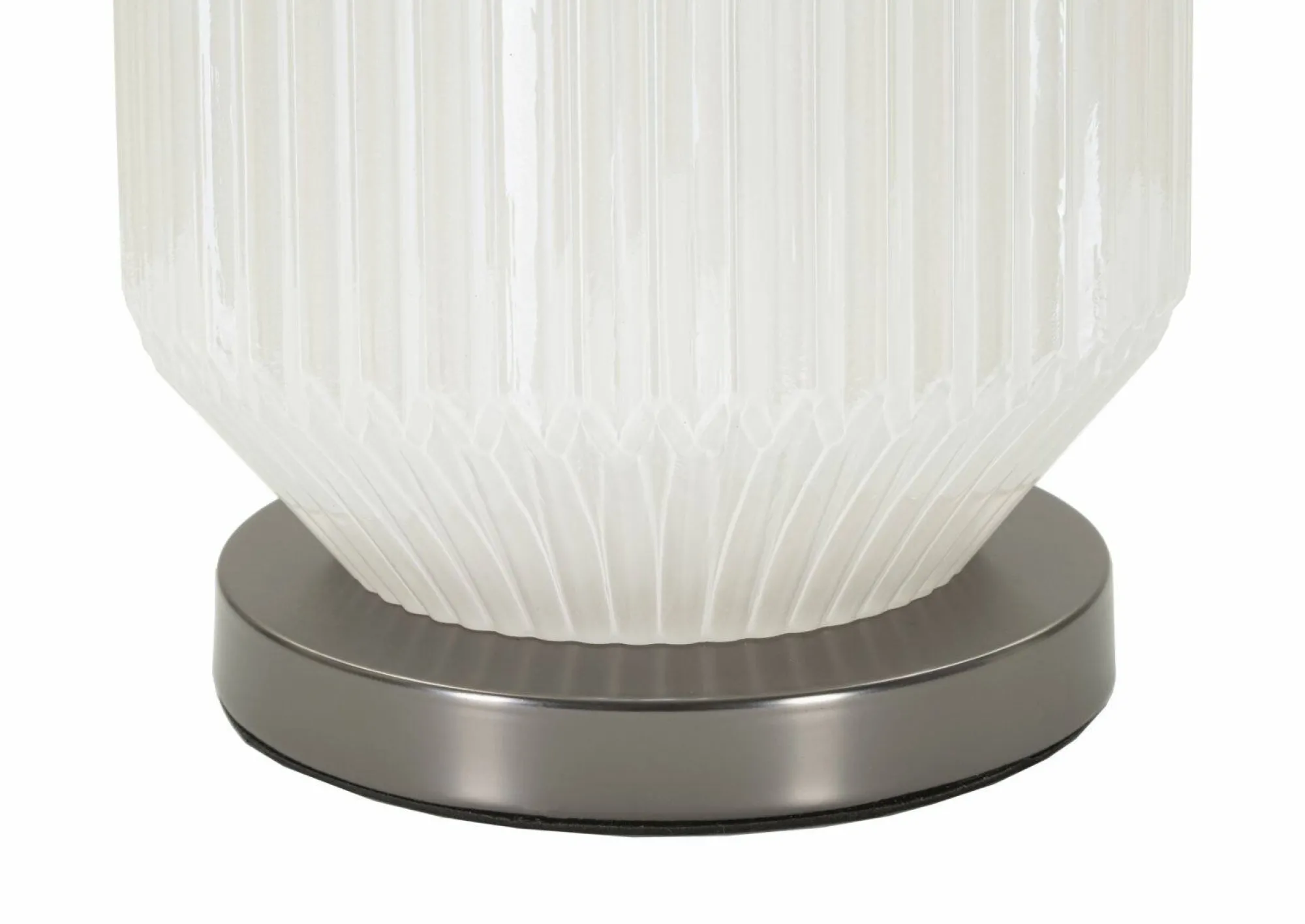 Lampada da tavolo Vidardo, 38x38 h65 cm, Bianco e Grigio<Dmora New