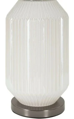 Lampada da tavolo Vidardo, 38x38 h65 cm, Bianco e Grigio<Dmora New