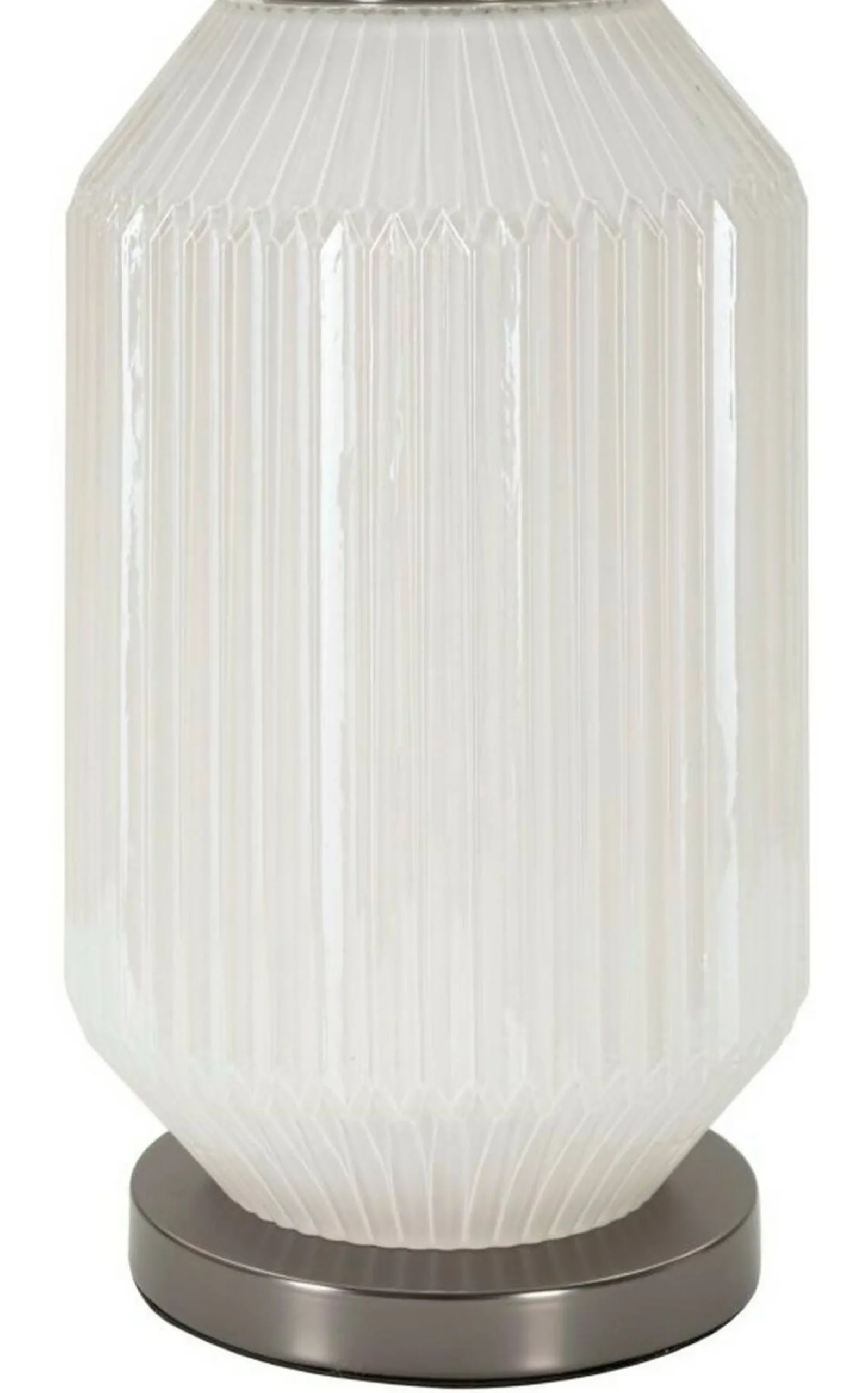Lampada da tavolo Vidardo, 38x38 h65 cm, Bianco e Grigio<Dmora New
