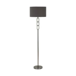 Lampada da terra Andevenno, 43x43 h163 cm, Bianco e Grigio<Dmora Clearance