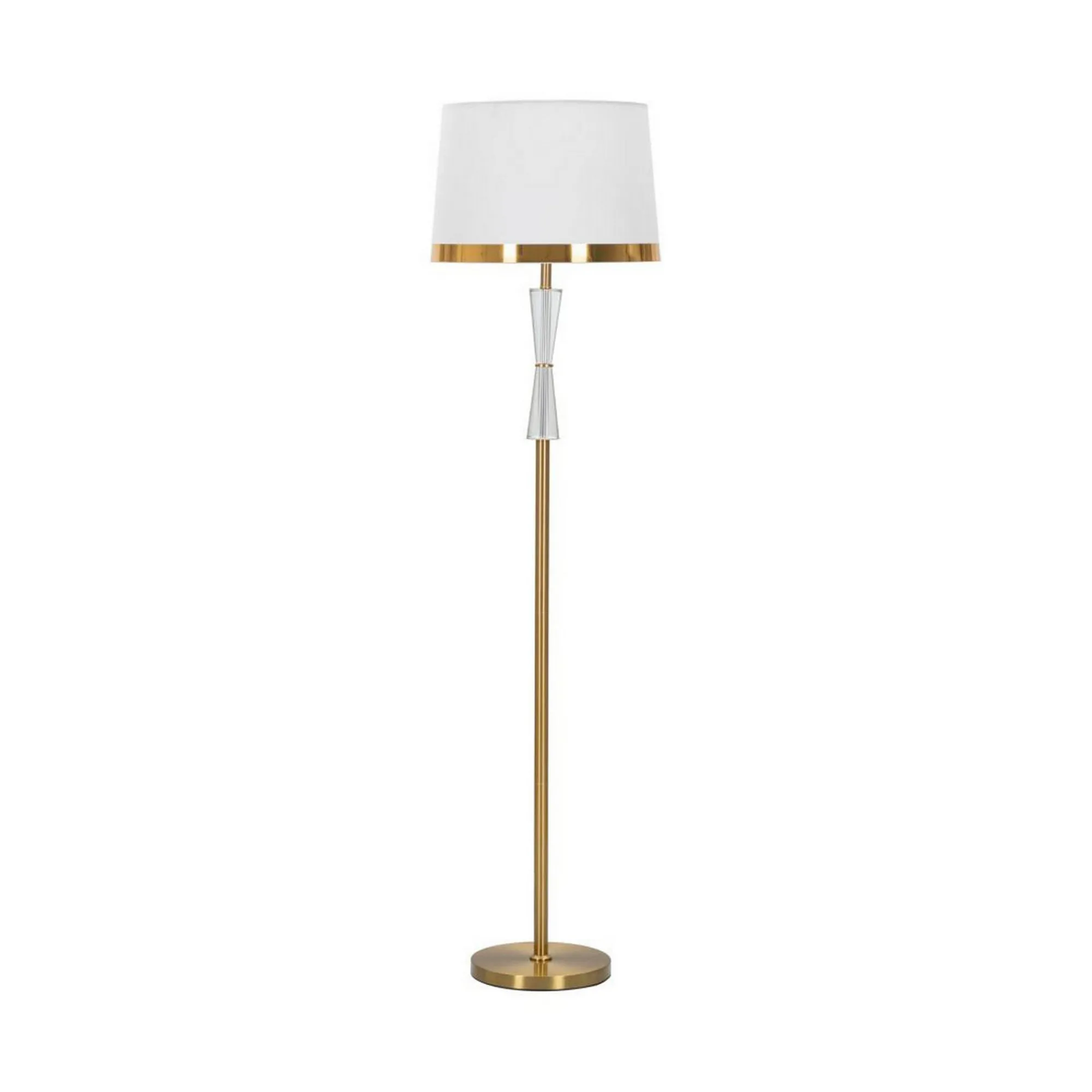 Lampada da terra Craquelure, 40x40 h153 cm, Bianco e Oro<Dmora Cheap