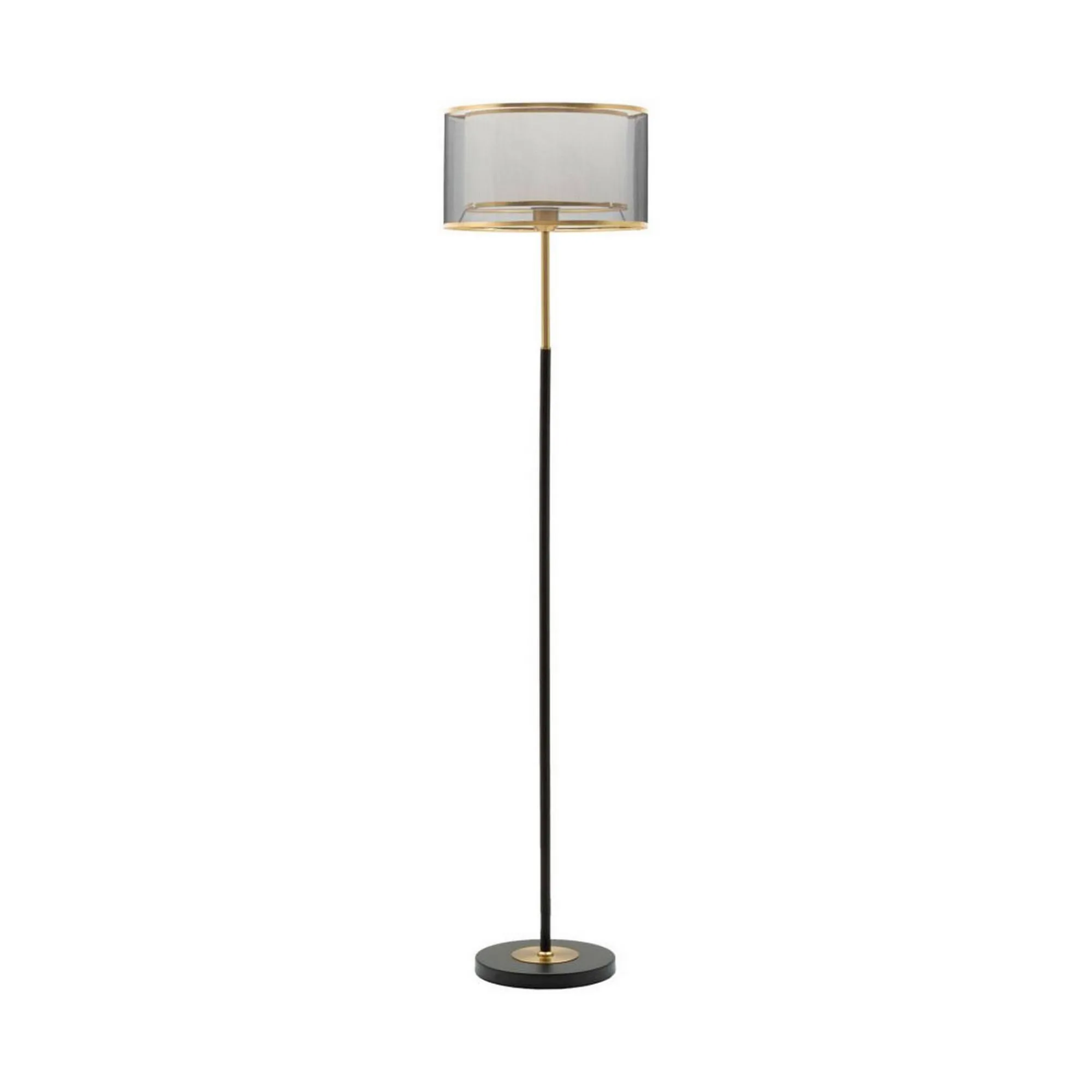 Lampada da terra Marouflage, 35x35 h153 cm, Nero e Oro<Dmora Store