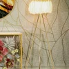 Lampada da terra Millefleur, 46x46 h147 cm, Bianco e Oro<Dmora New