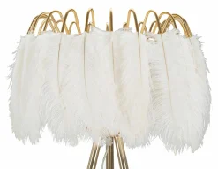 Lampada da terra Millefleur, 46x46 h147 cm, Bianco e Oro<Dmora New