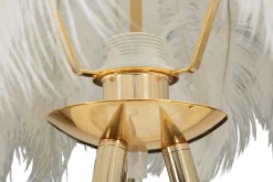 Lampada da terra Millefleur, 46x46 h147 cm, Bianco e Oro<Dmora New