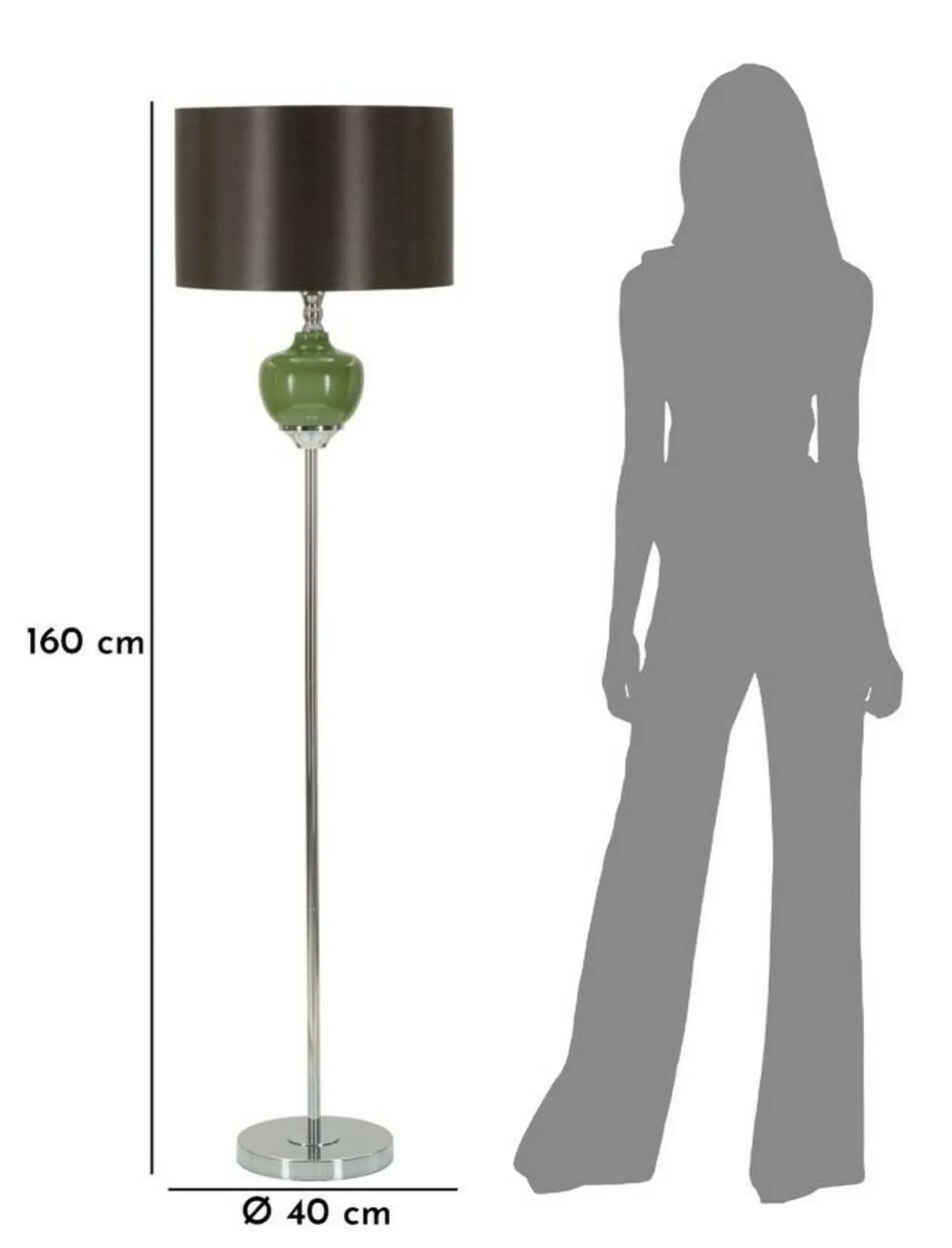 Lampada da terra Stiviere, 40x40 h160 cm, Verde e Grigio<Dmora Flash Sale
