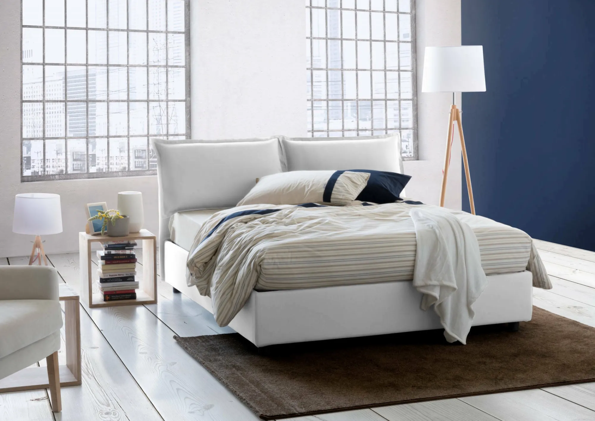 Letto alla francese Agalo, adatto per materasso Cm 140x200,<Dmora Best Sale