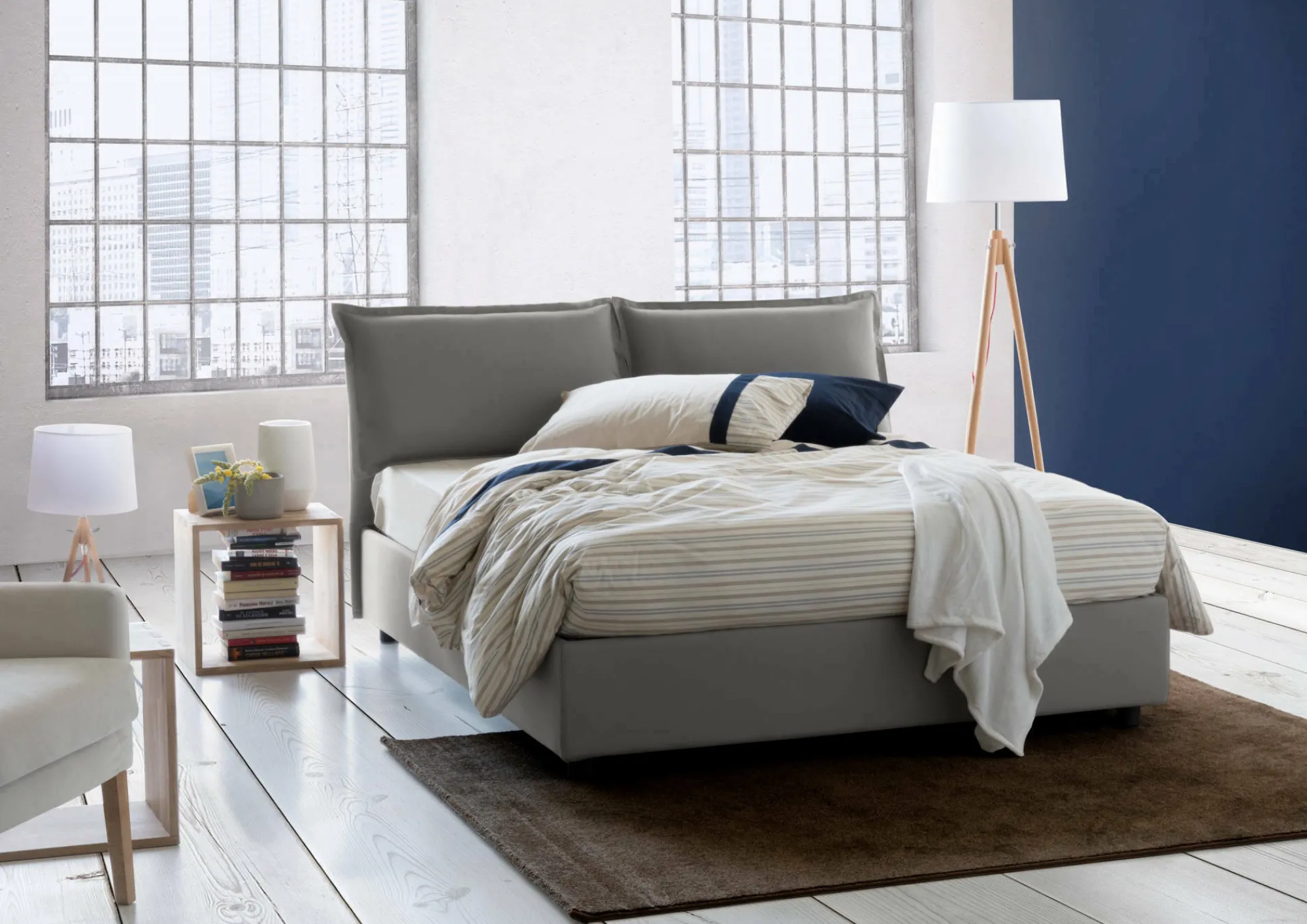 Letto alla francese Agalo, adatto per materasso Cm 140x200,<Dmora Cheap