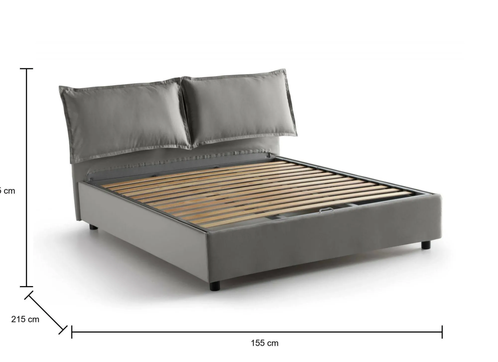 Letto alla francese Agalo, adatto per materasso Cm 140x200,<Dmora Cheap