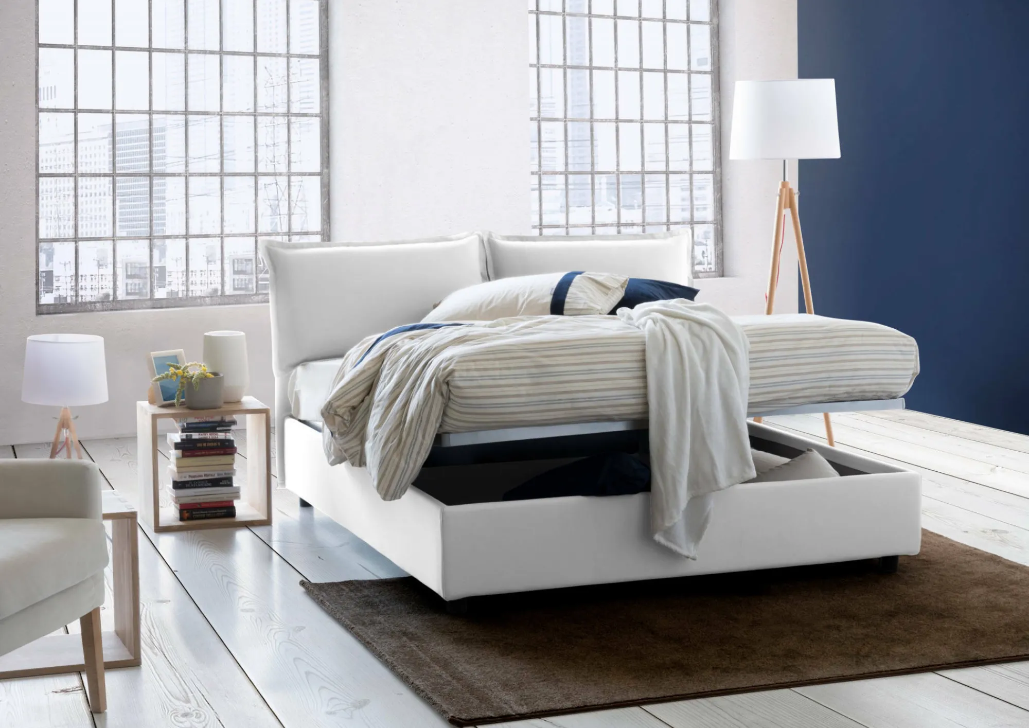 Letto alla francese Agalo, adatto per materasso Cm 140x200,<Dmora Best Sale
