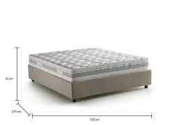 Letto alla francese Alaksir, con materasso Cm 140x200 incluso,<Dmora Best Sale